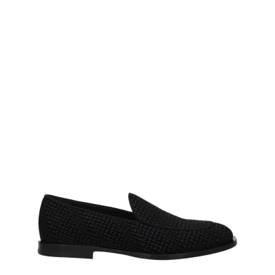 Black Velvet Slip-On Loafers