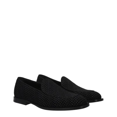 Black Velvet Slip-On Loafers