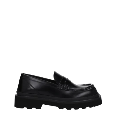 Black Leather Slip-On Loafers
