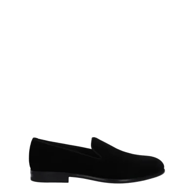 Black Velvet Slip-On Loafers