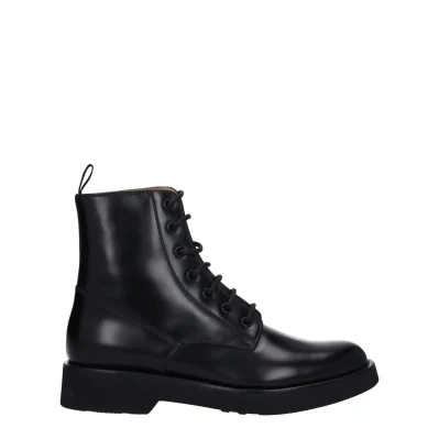 Black Leather Ankle Boots