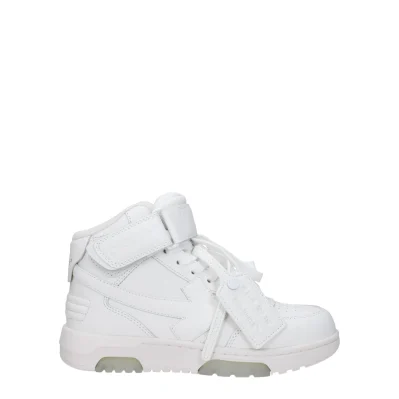 White Leather High Top Sneakers