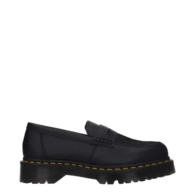 Black Leather Slip-On Loafers