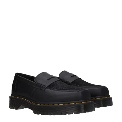 Black Leather Slip-On Loafers