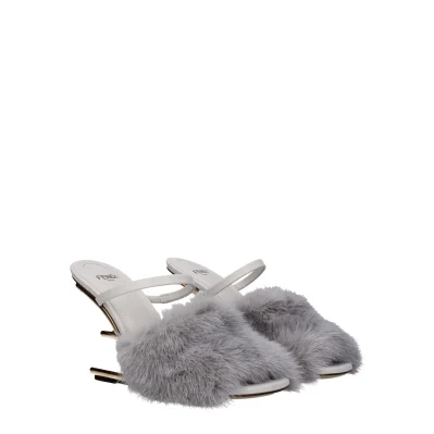 Gray Mink Slippers