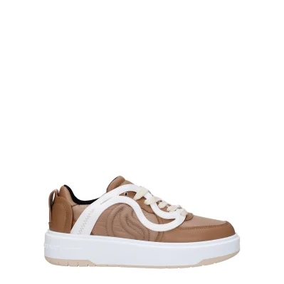 Brown Fabric Chunky Sneakers