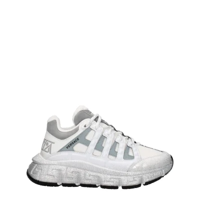 White Fabric Athletic Sneakers