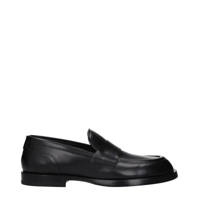 Black Leather Slip-On Loafers