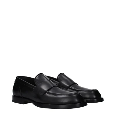Black Leather Slip-On Loafers