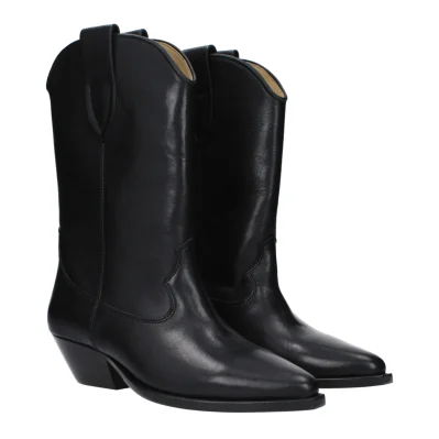 Black Leather Ankle Boots