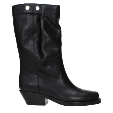 Black Leather Ankle Boots