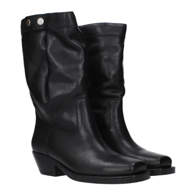 Black Leather Ankle Boots