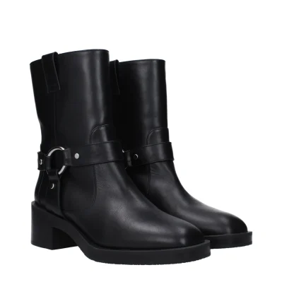 Black Leather Ankle Boots