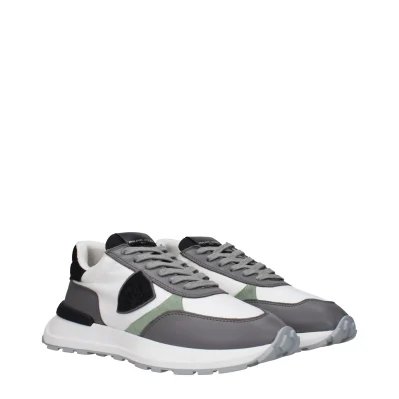 White Fabric Athletic Sneakers