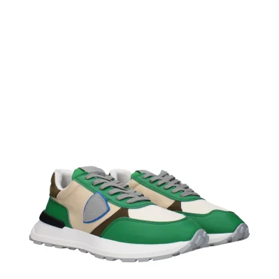 Green Fabric Athletic Sneakers