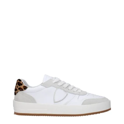 White Leather Low Top Sneakers