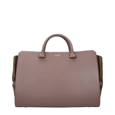 Gray Leather Handbag