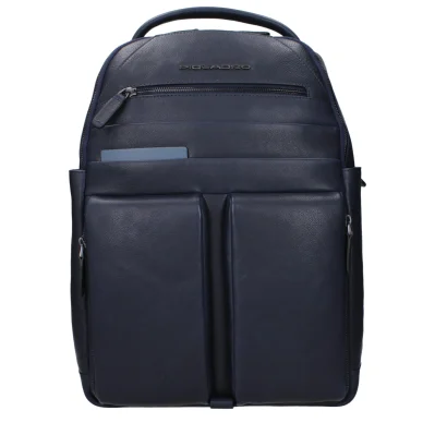 Blue Leather Backpack