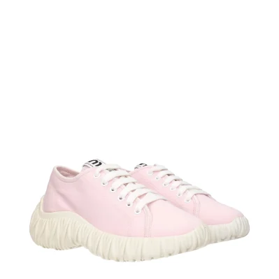 Pink Fabric Low Top Sneakers