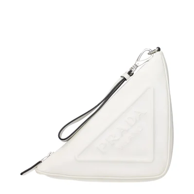 White Leather Clutch Bag