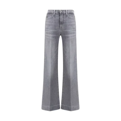 Gray Cotton Bootcut Jeans