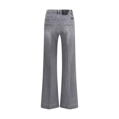 Gray Cotton Bootcut Jeans