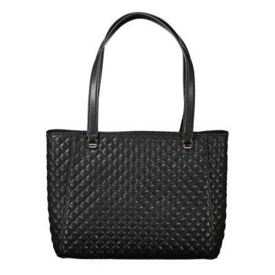 Black Polyethylene Women Handbag