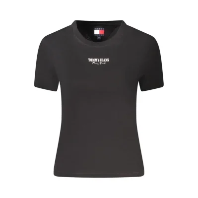 Black Cotton Women T-Shirt