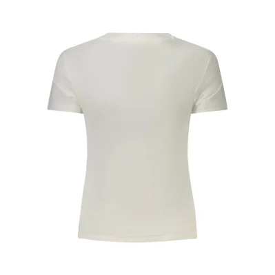 White Cotton Women T-Shirt