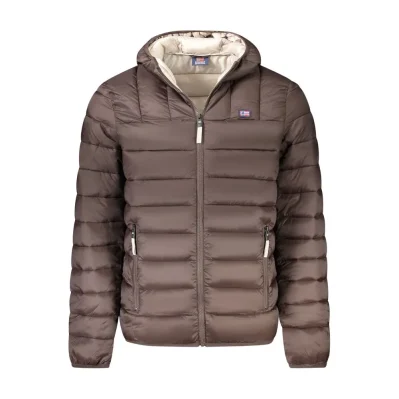 Brown Polyamide Men Jacket