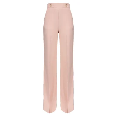 Pink Polyester Women's Trouser