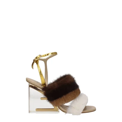Brown Mink Strap-On Sandals