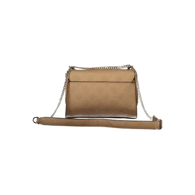 Beige Polyurethane Women's Shoulder Bag