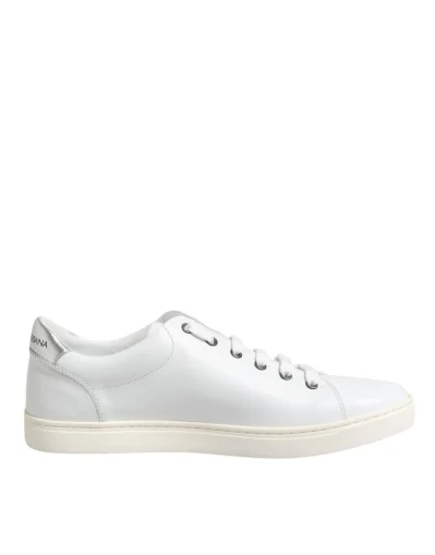 White Crown Bee Leather Low Top Sneakers Shoes