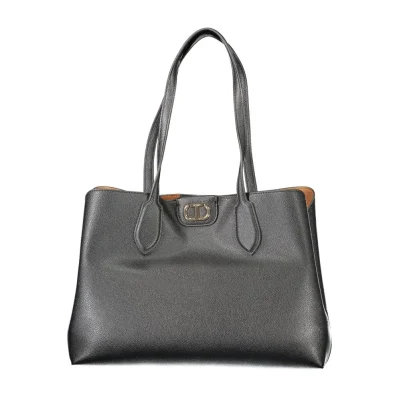 Black Polyethylene Women Handbag