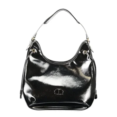Black Polyethylene Women Hobo Bag