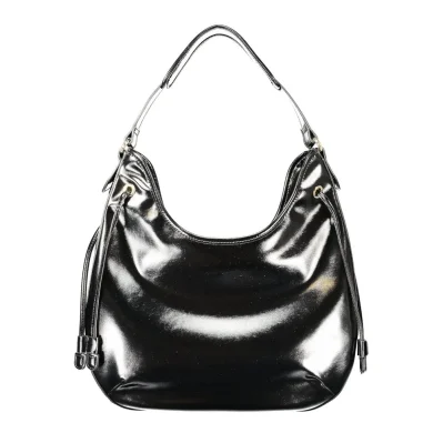 Black Polyethylene Women Hobo Bag