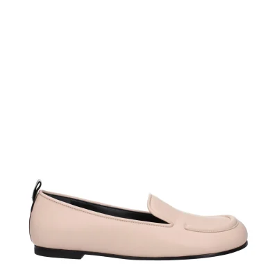 Pink Leather Slip-On Loafers