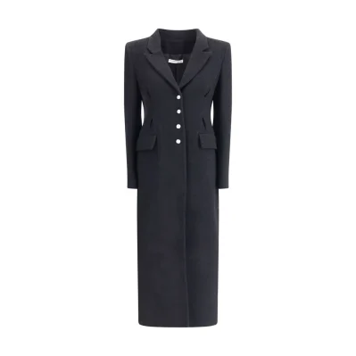 Black Fleece Wool Coat