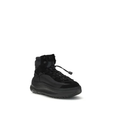 Black Polyester Athletic Sneakers
