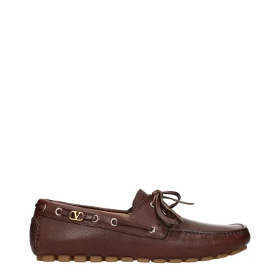 Brown Leather Slip-On Loafers