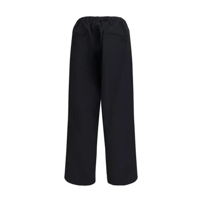 Black Nylon Casual Pants