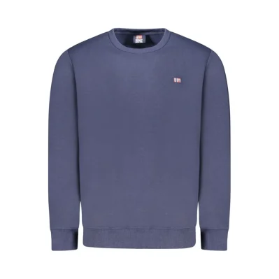 Blue Cotton Men Sweater