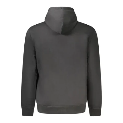 Black Cotton Men Hoodie