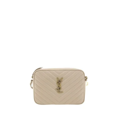 Beige Calf Leather Bos Taurus Shoulder Bag