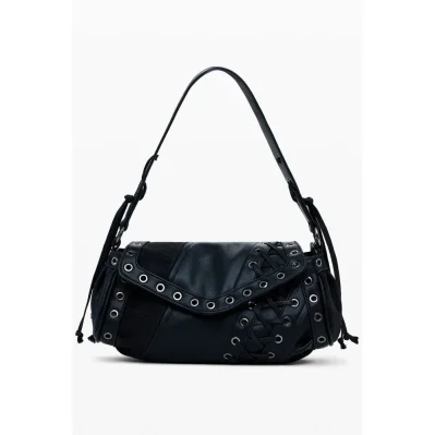 Black Polyethylene Women Handbag