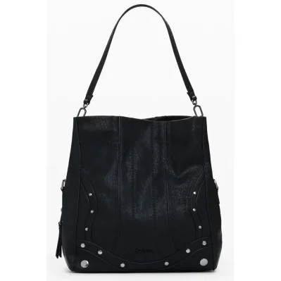 Black Polyethylene Women Handbag