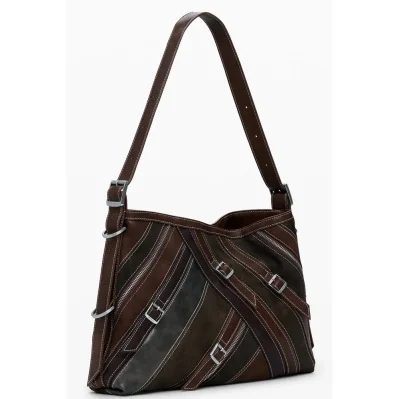 Brown Polyethylene Women Handbag