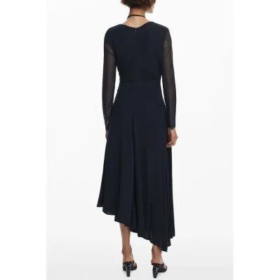 Black Polyester Women Dress