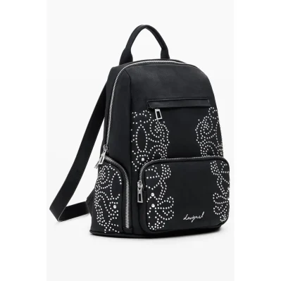 Black Polyethylene Women Backpack